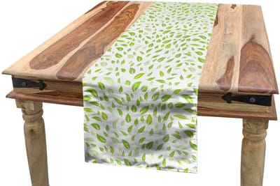 ABAKUHAUS Groen Tafel Loper – 40x180 cm – Polyester, Machinewasbaar