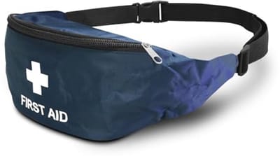 Lege EHBO-heuptas - Blauw - Ideaal voor scholen en reizen - Sterke verstelbare riem - Brede ritssluiting - 2 Liter