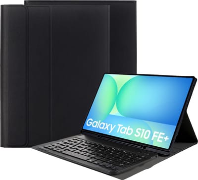 Cazy tablet Hoes met Toetsenbord geschikt voor Samsung Galaxy Tab S10 FE Plus - AZERTY Bluetooth Keyboard Case - Zwart