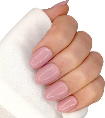SD Press on Nails - B-150 - Plaknagels met nagellijm - XS Almond Kunstnagels - Nude Shimmer - Set 20 Kunstnagels handgemaakt van gellak - Nagellak - Nagelset - Nails at home - Korte nagelstips - Accessoires