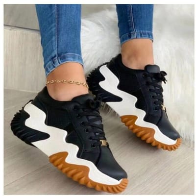 Herfst Casual Papa Schoenen Vrouwen Vrouw Comfort Gevulkaniseerd Vrouwelijk Dikke Ontwerpers Platform Trainers Schoenen 35 zwart