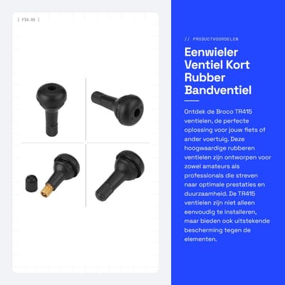 Dailygoods- Ventiel TR415 - Rubber Ventiel - Hoge Temperatuur Kern - 10 Stuks - Duurzaam Materiaal - Eenvoudig te Installeren - Bandventiel