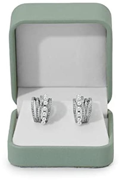Olijfgroene PU Leren Sieradenbox voor Cadeaus, Verjaardagen en Valentijnsdag - Earring Display Stand