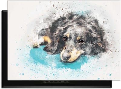 KitchenArt - Dreamy Dachshund - Inductie Beschermer - 83x51.5 cm - Kookplaat Beschermer - Luxe Afdekplaat Inductieplaat - Anti-slip & Oprolbaar - Beschermmat Inductiekookplaat