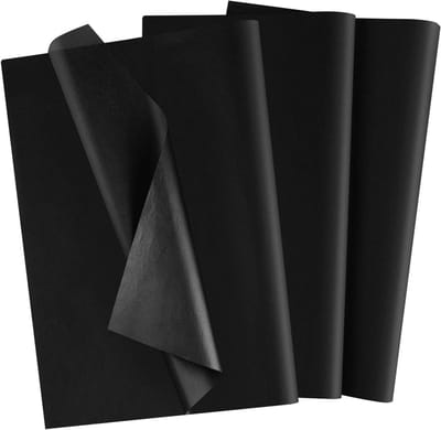 50 Vellen Zwart Tissuepapier 35x50cm voor Cadeauverpakking, Kunstprojecten en Feestdecoratie