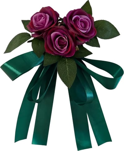 autodeco.nl MIA PAARS & LILA Buitenspiegels Decoratie - Trouwauto Versiering Rozen met Linten - Bloemen op de Auto Bruiloft - Trouwerij - Huwelijk - Bruiloft Decoratie - Versiering Spiegel Auto - Autoversiering voor Volgauto's
