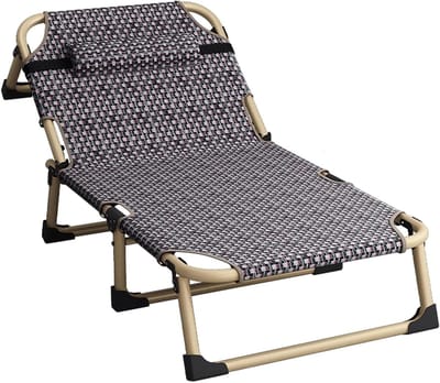 Campingbed Verstelbaar - Opklapbed Enkel - Comfortabel Slapen - 4 Standen Verstelbaar - 190 x 70 cm - Paars