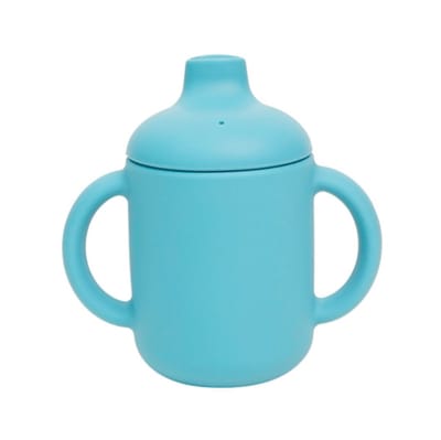 Siliconen Tuitbeker - Blauw - Drinkbeker - Sippy Cup - BPA vrij - Met Handvaten - Oefenbeker - Baby - Dreumes - Beker - 120ml