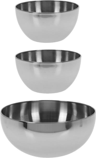 Excellent Houseware voedsel serveerschalen - Set 5x - RVS - D24/D13 cm
