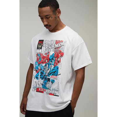 Oversized T-shirt Met Spider-Man Licentieprint | White | Size XS