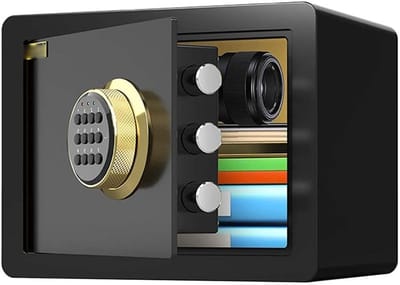 Kluis - Veiligheidsbox - Waardevolle Spullen - Dubbel Alarm Systeem - 25x35x25 cm - Zwart