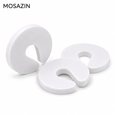 MOSAZIN Deurstopper Kindveiligheid – Set van 3 – Zachte Schuim Vingerbescherming – Voor Binnendeuren – Wit