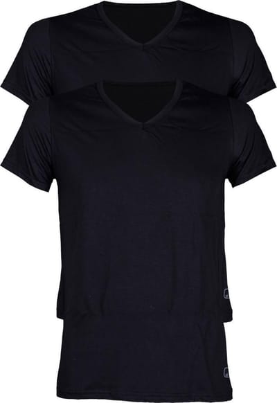 Ten Cate 2 pack V-shirt 3208 zwart 3208 zwart