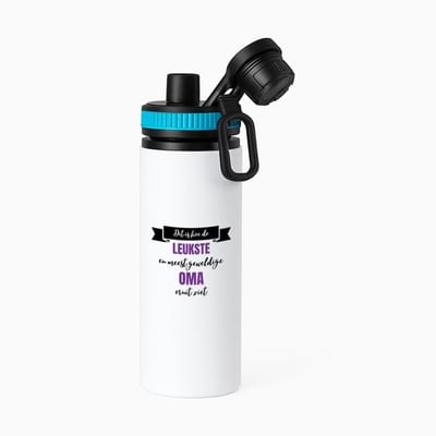 Hacebo® - Meest geweldige oma waterfles met draaidop blauw - Oma - beste oma - verjaardagscadeau - cadeau voor oma - kado - water fles - 850ML