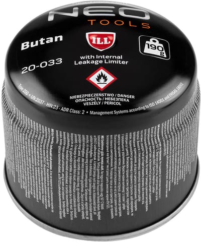 NEO - Butaangaspatroon - 190g - Eenmalig Gebruik - Veilig Blokkeersysteem