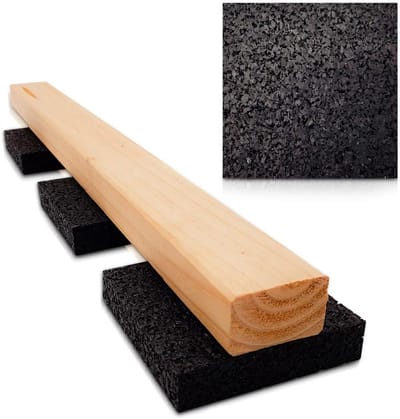 My Plast Terraspads – waterbestendige rubberen matten voor terrashout, belastbare bouwbeschermingsmat, 90 x 90 x 6 mm, 100 stuks