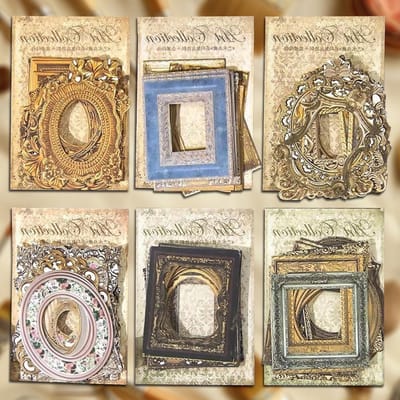 Vintage Raam Frame Papier voor Scrapbook Creaties - 180 Stuks, Multicolor Decoratief Papier voor Knutselen en DIY Projecten