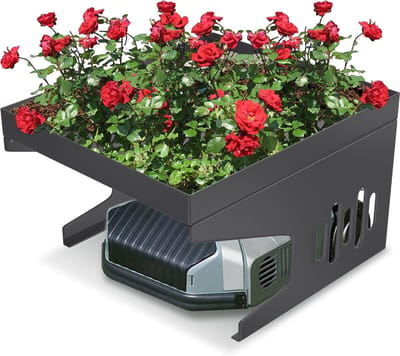 NAIZY Moerobot Tuin Garage Dak Anthraciet Metaal Carport Beschermhoezen Voor Rasenrobot Rasenmaaier Bescherming tegen Regen, Hagel en UV-straling 70 x 60 x 43 cm