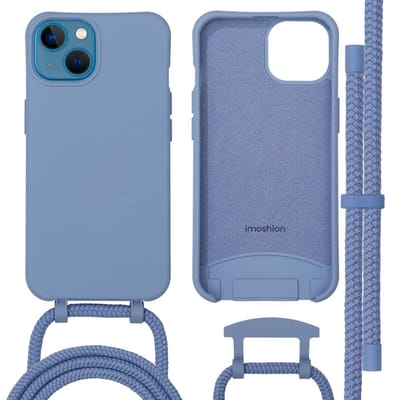 imoshion Hoesje - Geschikt voor iPhone 13 - Color Backcover met afneembaar koord geschikt voor MagSafe - Ash Blue
