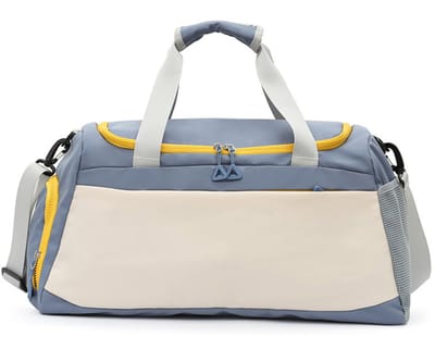 Blauwe sporttas met schoenenvak en waterdichte opbergzak reis sport en fitnesstas 50x23x27 cm