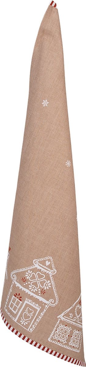 Clayre & Eef Theedoek 50x70 cm Bruin Katoen Gingerbread house