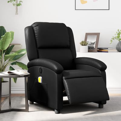vidaXL - Massagestoel - verstelbaar - elektrisch - kunstleer - zwart