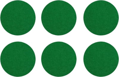 6-Pack Zelfklevende Vilt Pads voor Airhockey Duwers - Groen, 94mm