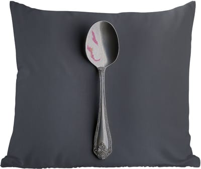 Sierkussen Buiten - Zilver - Metaal - Lepel - 60x60 cm - Weerbestendig
