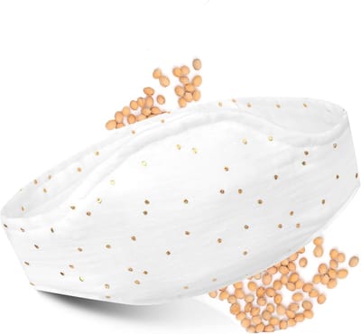 Famanu - Baby kersenpitkruik – magnetron verwarmbaar – wit/goud design – anti-koliek voor baby’s