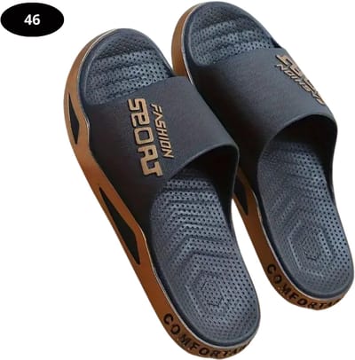 Bovista Badslippers Dames & Heren - Comfortabel - Flip Flops - Sauna - Zomer - Zwart/Goud - Maat 46