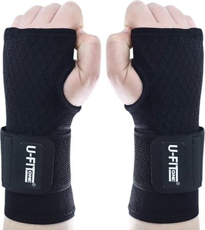 U Fit One Pols Brace - 1 Paar - Polsbandage - Wrist Support - Compressie Handschoen - RSI - Pols Ondersteuning & Versteviging - Polssteun - Maat S