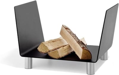 Brandhout Opbergrek - Hout Opslag - Haardhout Opslaan - Gepoedercoat IJzer - 177 inch H - Zilver
