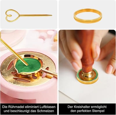 200 Stuks Groene Lijmwax Kralen Octagonale Wax Seal Set met 5 Theelichten en Lepel voor Enveloppen, Uitnodigingen en Cadeaus