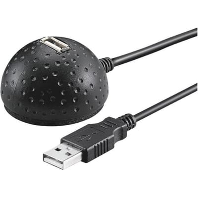 Pro USB 2.0 Hi-Speed extension cable with desktop foot black