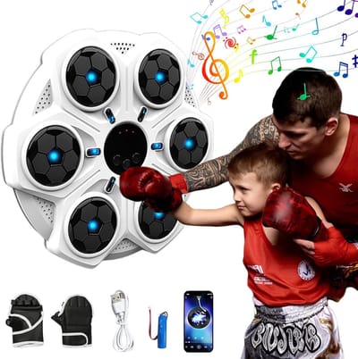 Boxing Machine - Boksmachine - Muzikale Boxmachine - Muurmontage met Boxhandschoenen, 3 Snelheden, Bluetooth, Muzikale Boxapparaat, Geschikt voor Kinderen en Volwassenen