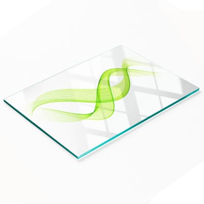Gehard multifunctioneel decoratief bord van glas met kleurrijke golven, 80x52 cm