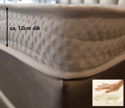 Tencel Topper XXL 90x200 NASA Traagschuim 12 cm Dik