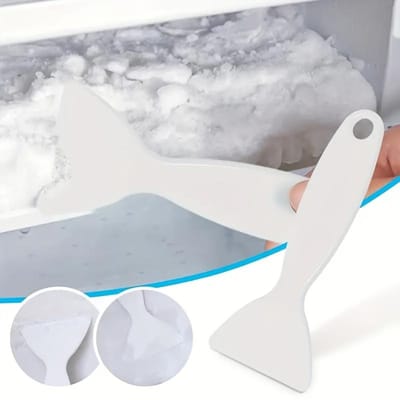 1 pc Grattoir à glace polyvalent - Plastique durable, Idéal pour le dégivrage de réfrigérateur et de congélateur de cuisine blanc