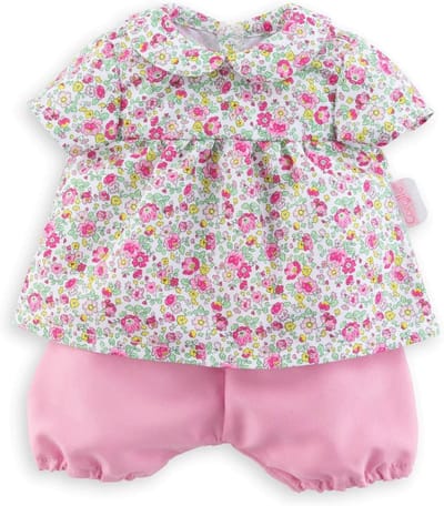 Poppenkleding Set - Bloemen Outfit - Poppen Aankleden - Gemakkelijk aan te trekken - 36 cm poppen - Roze