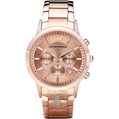 Emporio Armani Renato Grand Or Rose Métal Homme Chronographe à Quartz AR2452 rose or