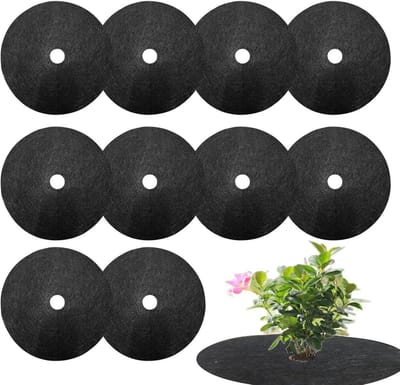 Boom Beschermers - Anti Gras Covers - Planten Verzorgen - Ademend Materiaal - 10 Stuks - Zwart