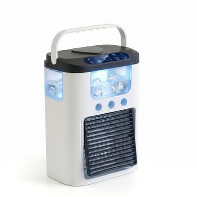 LISM-Draagbare airconditioner met ventilator, 3 snelheden en 3 nevelstanden, persoonlijke luchtkoeler van 600 ml met RGB-verlichting, mini-airconditioningunit, 180° luchtstroom, aanraakbediening Geschikt voor slaapkamer, kantoor en studentenkamer.