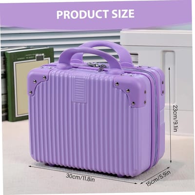 Make-up Koffer - Reis Organizer - Schoonheidsproducten Opbergen - Drukbestendige Harde Schaal - 335 x 31 x 17 cm - Paars