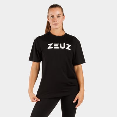 ZEUZ Dames Oversized Sportshirt – Fitness T-Shirt - Zwart - XS