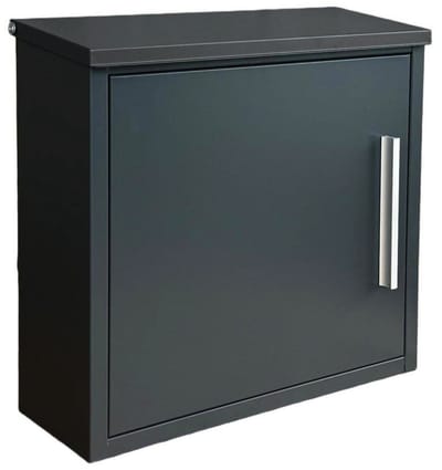 Brievenbus met slot - 35 x 33 x 12 cm - metaal - zwart