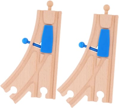 Houten Treinbaan Uitbreiding - Houten Spooronderdelen - Spelen en Leren - Wisselspoor Ontwerp - 17 x 92 x 12 cm