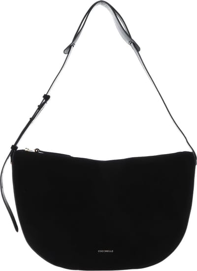 COCCINELLE Leren Schoudertas Lea Suede Shoulderbag Noir Zwart
