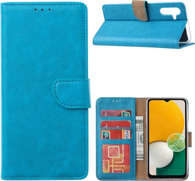 Hoesje Geschikt Voor Samsung Galaxy A13 Hoesje Blauw - Hoesje Geschikt Voor Samsung Galaxy A13 Booktype met Pasjeshouder - A13 4G book case Portemonee hoesje