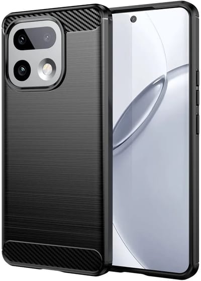 Hoesje geschikt voor Realme 16 Pro Plus - Techsuit Carbon Silicone Back Cover - Zwart