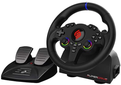Subsonic Superdrive 220 RS-5 Zwart USB Stuurwiel + pedalen Nintendo Switch, Nintendo Switch 2, PC, PlayStation 4, PlayStation 5, Xbox One, Xbox Series S, Xbox Series X